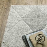 2' X 8' Grey And Ivory Geometric Power Loom Stain Resistant Runner Rug - Homeroots - Flyclothing LLC