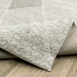 2' X 8' Grey And Ivory Geometric Power Loom Stain Resistant Runner Rug - Homeroots - Flyclothing LLC