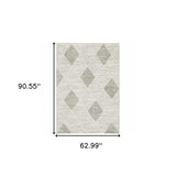 5' X 8' Grey And Ivory Geometric Power Loom Stain Resistant Area Rug - Homeroots - Flyclothing LLC