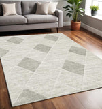 5' X 8' Grey And Ivory Geometric Power Loom Stain Resistant Area Rug - Homeroots - Flyclothing LLC