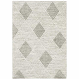 8' X 11' Grey And Ivory Geometric Power Loom Stain Resistant Area Rug - Homeroots - Flyclothing LLC