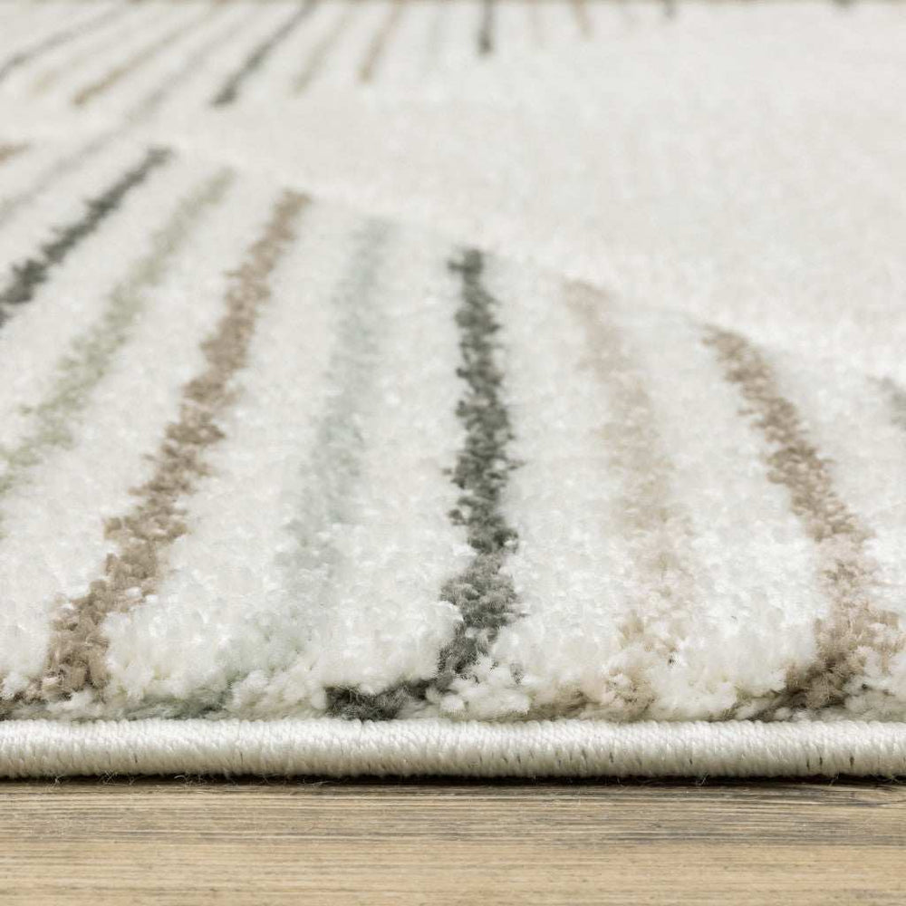 2' X 8' Brown And Ivory Geometric Power Loom Runner Rug - Homeroots - Flyclothing LLC