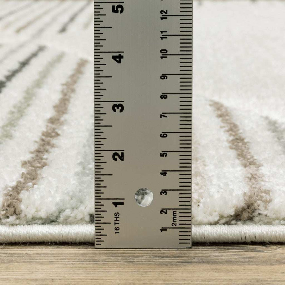 2' X 8' Brown And Ivory Geometric Power Loom Runner Rug - Homeroots - Flyclothing LLC