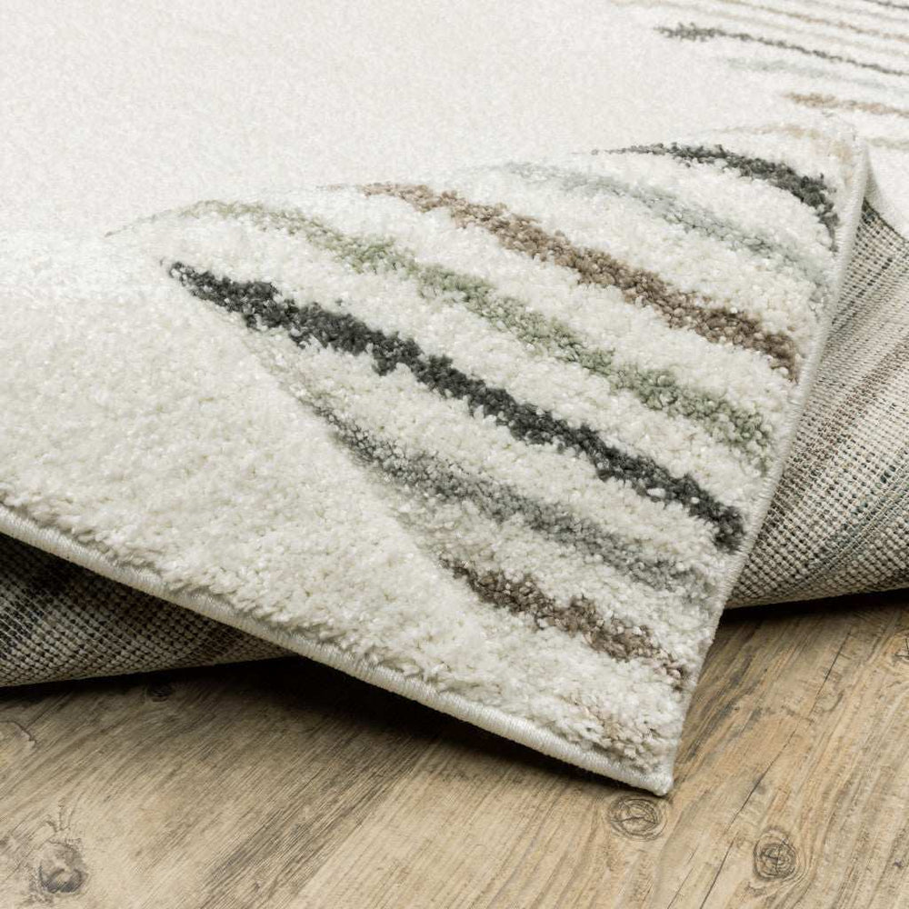 2' X 8' Brown And Ivory Geometric Power Loom Runner Rug - Homeroots - Flyclothing LLC