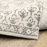 10' X 13' Ivory And Grey Floral Power Loom Stain Resistant Area Rug - Homeroots - Flyclothing LLC