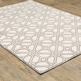 10' X 13' Ivory And Grey Geometric Power Loom Stain Resistant Area Rug - Homeroots - Flyclothing LLC