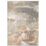 10' X 13' Sage Pink And Cream Abstract Power Loom Stain Resistant Area Rug - Homeroots - Flyclothing LLC