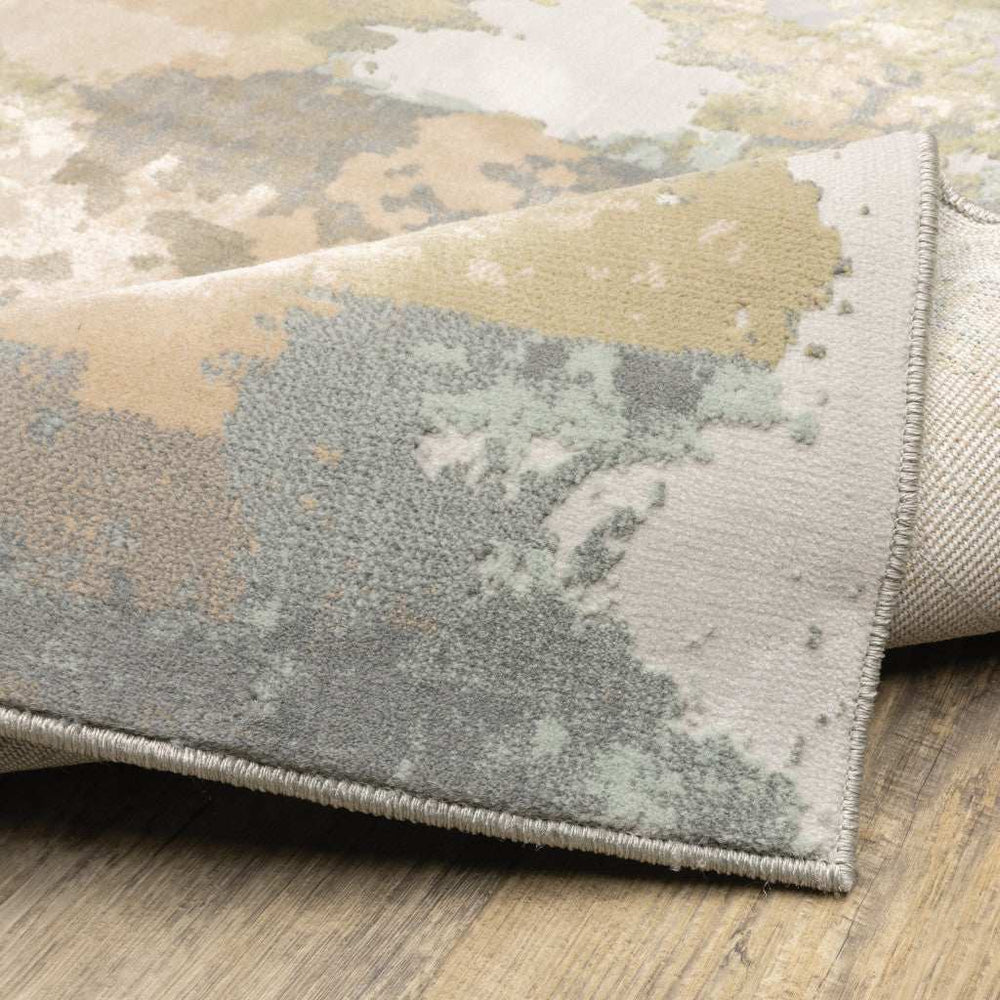 10' X 13' Sage Pink And Cream Abstract Power Loom Stain Resistant Area Rug - Homeroots - Flyclothing LLC