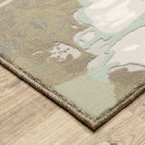 10' X 13' Sage Grey And Brown Abstract Power Loom Stain Resistant Area Rug - Homeroots - Flyclothing LLC
