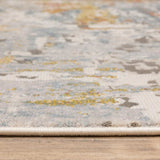2' X 8' Grey Blue Beige Gold And Rust Abstract Power Loom Stain Resistant Runner Rug - Homeroots - Flyclothing LLC