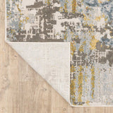 2' X 8' Grey Blue Beige Gold And Rust Abstract Power Loom Stain Resistant Runner Rug - Homeroots - Flyclothing LLC