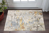 3' X 5' Grey Blue Beige Gold And Rust Abstract Power Loom Stain Resistant Area Rug - Homeroots - Flyclothing LLC