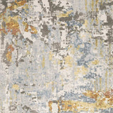 10' X 13' Grey Blue Beige Gold And Rust Abstract Power Loom Stain Resistant Area Rug - Homeroots - Flyclothing LLC