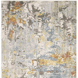 10' X 13' Grey Blue Beige Gold And Rust Abstract Power Loom Stain Resistant Area Rug - Homeroots - Flyclothing LLC