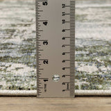 2' X 8' Green Blue Grey Ivory And Brown Abstract Power Loom Stain Resistant Runner Rug - Homeroots - Flyclothing LLC