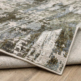 2' X 8' Green Blue Grey Ivory And Brown Abstract Power Loom Stain Resistant Runner Rug - Homeroots - Flyclothing LLC