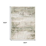 3' X 5' Beige Grey Brown And Sage Green Abstract Power Loom Stain Resistant Area Rug - Homeroots - Flyclothing LLC