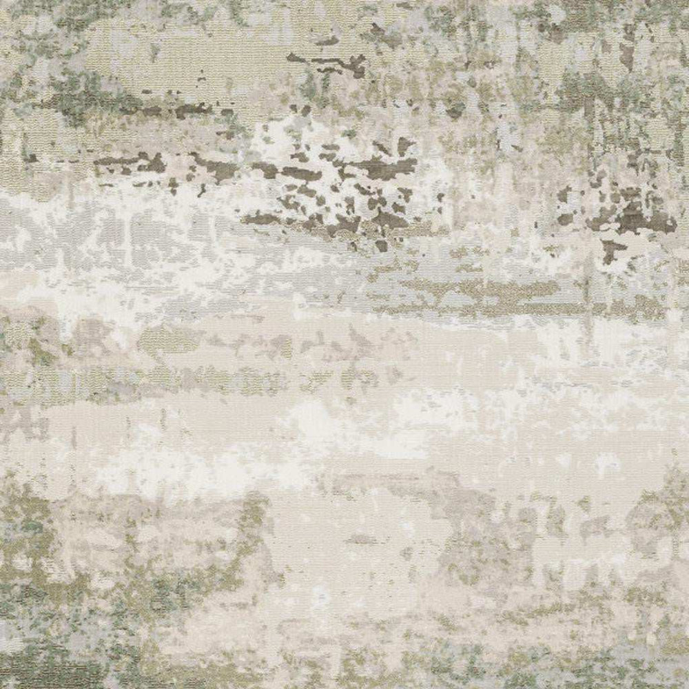 3' X 5' Beige Grey Brown And Sage Green Abstract Power Loom Stain Resistant Area Rug - Homeroots - Flyclothing LLC