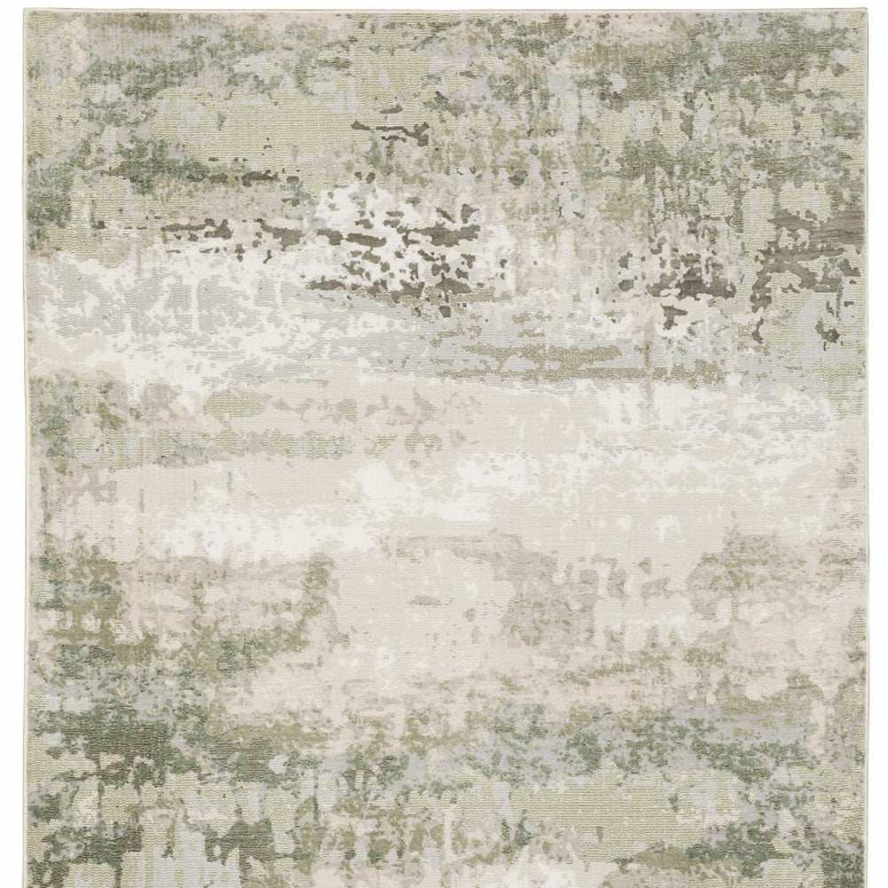5' X 8' Beige Grey Brown And Sage Green Abstract Power Loom Stain Resistant Area Rug - Homeroots - Flyclothing LLC