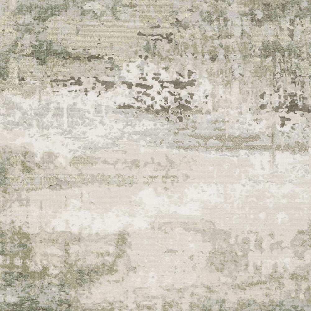 5' X 8' Beige Grey Brown And Sage Green Abstract Power Loom Stain Resistant Area Rug - Homeroots - Flyclothing LLC