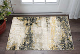 3' X 5' Grey Gold Beige Black And Brown Abstract Power Loom Stain Resistant Area Rug - Homeroots - Flyclothing LLC