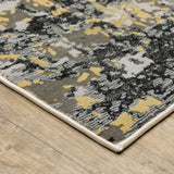 8' X 11' Grey Gold Beige Black And Brown Abstract Power Loom Stain Resistant Area Rug - Homeroots - Flyclothing LLC