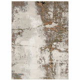 10' X 13' Grey Salmon Pink Blue Beige And Green Abstract Power Loom Stain Resistant Area Rug - Homeroots - Flyclothing LLC