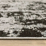 5' X 8' Grey Charcoal Black And Ivory Abstract Power Loom Stain Resistant Area Rug - Homeroots - Flyclothing LLC
