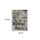 6' X 9' Grey Charcoal Black And Ivory Abstract Power Loom Stain Resistant Area Rug - Homeroots - Flyclothing LLC