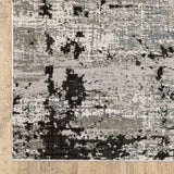 8' X 11' Grey Charcoal Black And Ivory Abstract Power Loom Stain Resistant Area Rug - Homeroots - Flyclothing LLC