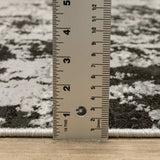 8' X 11' Grey Charcoal Black And Ivory Abstract Power Loom Stain Resistant Area Rug - Homeroots - Flyclothing LLC