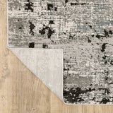 10' X 13' Grey Charcoal Black And Ivory Abstract Power Loom Stain Resistant Area Rug - Homeroots - Flyclothing LLC