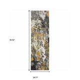2' X 8' Grey Gold Blue Orange Beige And Brown Abstract Power Loom Stain Resistant Runner Rug - Homeroots - Flyclothing LLC