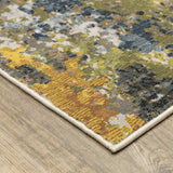 10' X 13' Grey Gold Blue Orange Beige And Brown Abstract Power Loom Stain Resistant Area Rug - Homeroots - Flyclothing LLC