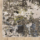 3' X 5' Grey Green Gold Blue And Beige Abstract Power Loom Stain Resistant Area Rug - Homeroots - Flyclothing LLC