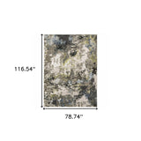 6' X 9' Grey Green Gold Blue And Beige Abstract Power Loom Stain Resistant Area Rug - Homeroots - Flyclothing LLC