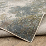 2' X 8' Blue Grey Green And Beige Abstract Power Loom Stain Resistant Runner Rug - Homeroots - Flyclothing LLC