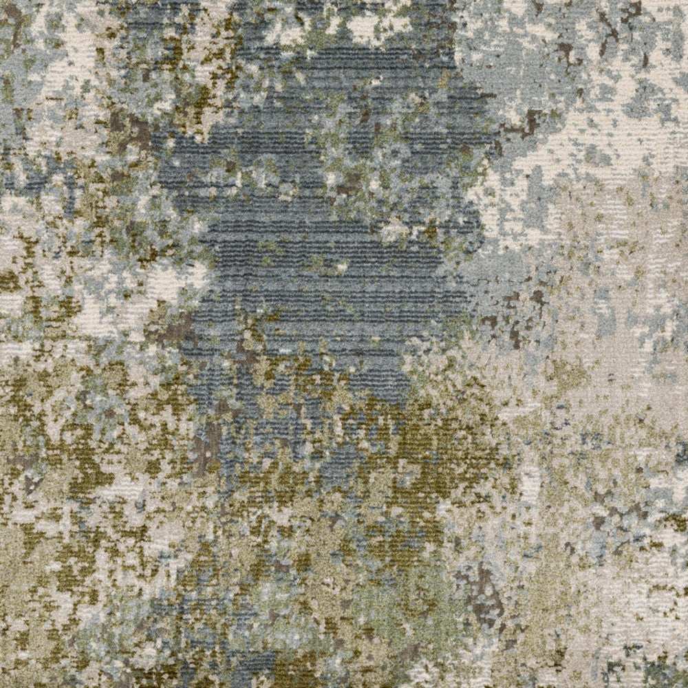 6' X 9' Blue Grey Green And Beige Abstract Power Loom Stain Resistant Area Rug - Homeroots - Flyclothing LLC