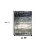 3' X 5' Blue Green Grey And Beige Abstract Power Loom Stain Resistant Area Rug - Homeroots - Flyclothing LLC