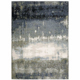 3' X 5' Blue Green Grey And Beige Abstract Power Loom Stain Resistant Area Rug - Homeroots - Flyclothing LLC