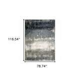 6' X 9' Blue Green Grey And Beige Abstract Power Loom Stain Resistant Area Rug - Homeroots - Flyclothing LLC