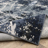 2' X 8' Blue Grey And Beige Abstract Power Loom Stain Resistant Runner Rug - Homeroots - Flyclothing LLC