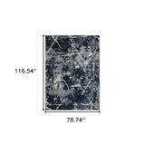 6' X 9' Blue Grey And Beige Abstract Power Loom Stain Resistant Area Rug - Homeroots - Flyclothing LLC
