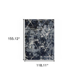 10' X 13' Blue Grey And Beige Abstract Power Loom Stain Resistant Area Rug - Homeroots - Flyclothing LLC