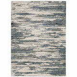 10' X 13' Blue Grey Beige And Brown Abstract Power Loom Stain Resistant Area Rug - Homeroots - Flyclothing LLC