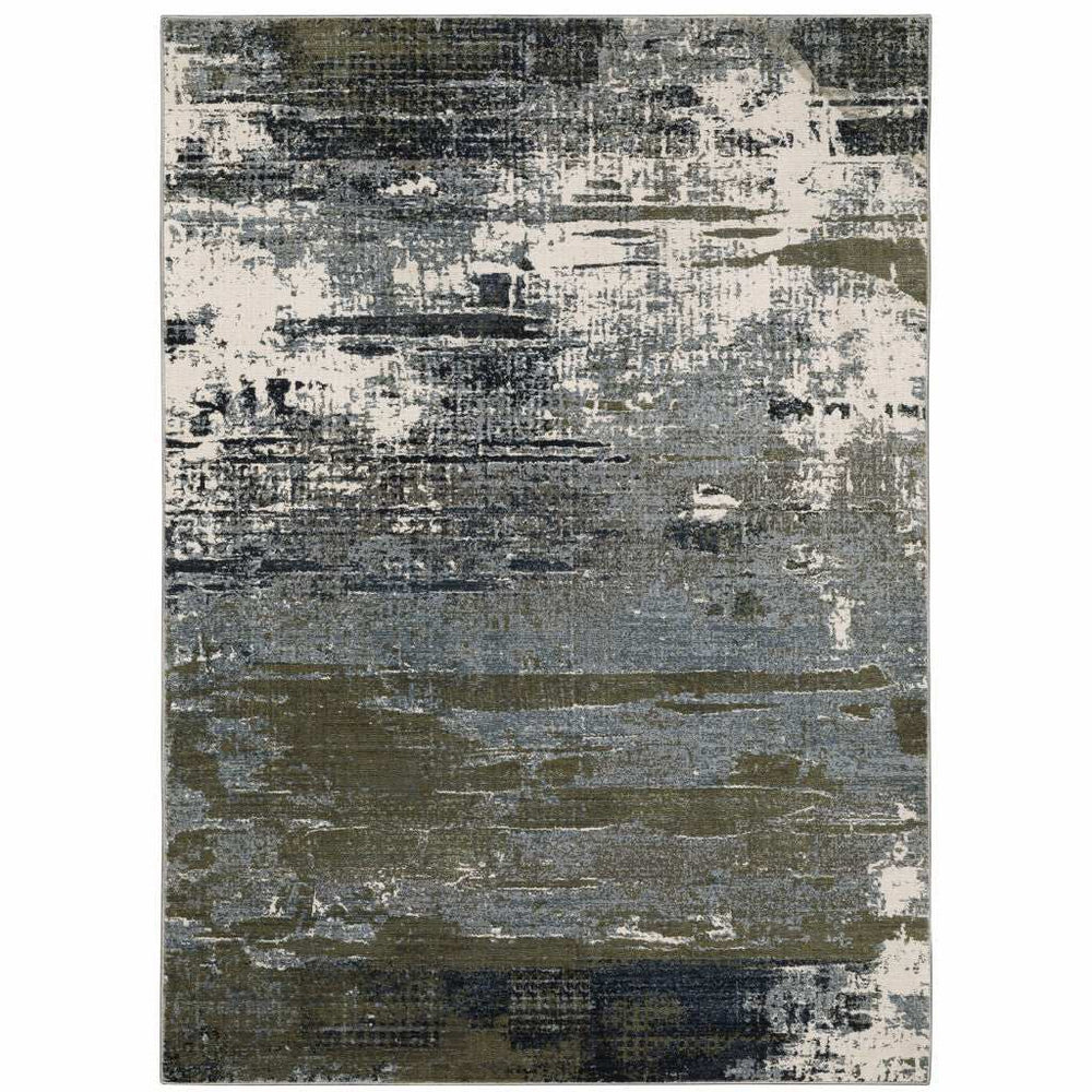 6' X 9' Blue And Green Abstract Power Loom Area Rug - Homeroots - Flyclothing LLC