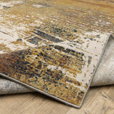 2' X 8' Gold Brown Rust Grey Blue And Beige Abstract Power Loom Stain Resistant Runner Rug - Homeroots - Flyclothing LLC