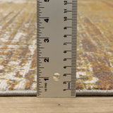 5' X 8' Gold Brown Rust Grey Blue And Beige Abstract Power Loom Stain Resistant Area Rug - Homeroots - Flyclothing LLC