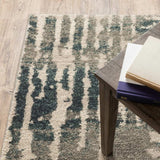 2' X 8' Blue And Beige Abstract Power Loom Stain Resistant Runner Rug - Homeroots - Flyclothing LLC