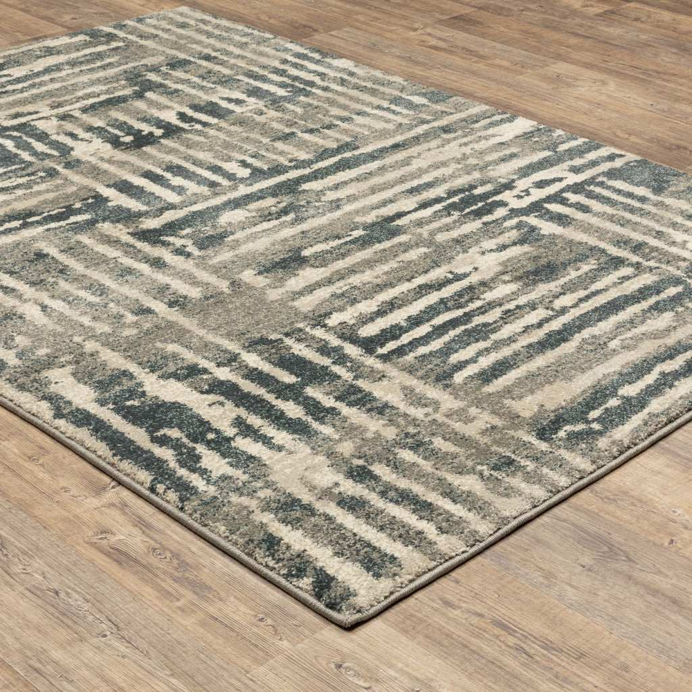 2' X 3' Blue And Beige Abstract Power Loom Stain Resistant Area Rug - Homeroots - Flyclothing LLC